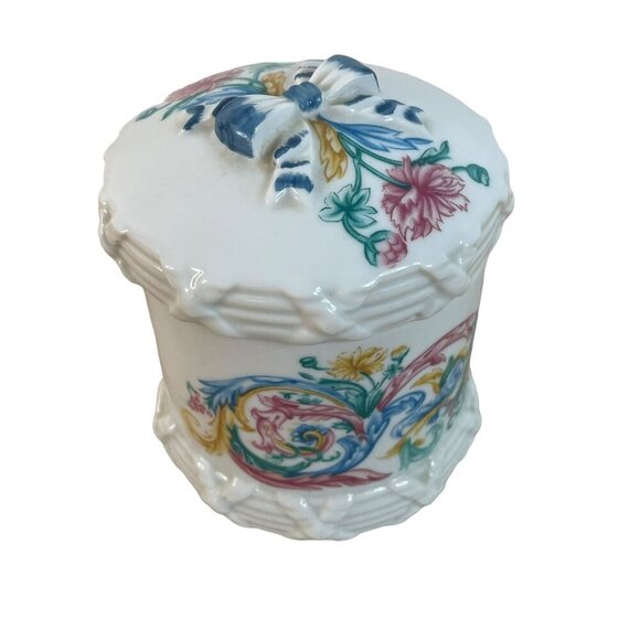 Vintage Elizabeth Arden Palais de Versailles Porcelain Trinket Box Japan Jewelry - Picture 3 of 8